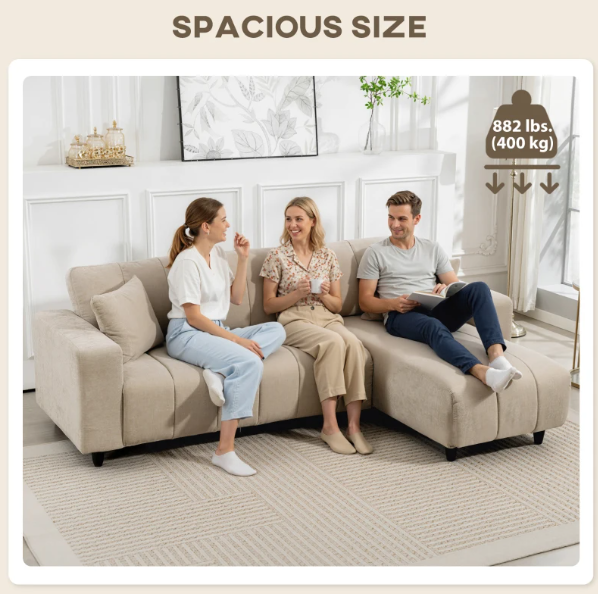 3 Seater L-Shaped Sofa with Changeable Chaise