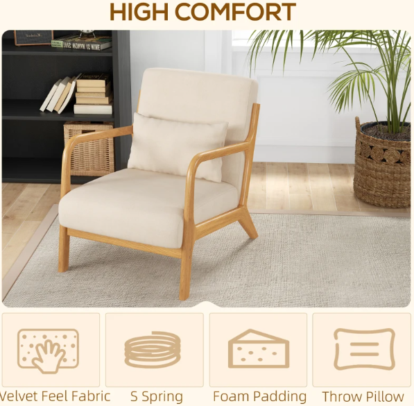 Fabric Lounge Chair, Velvet Armchair