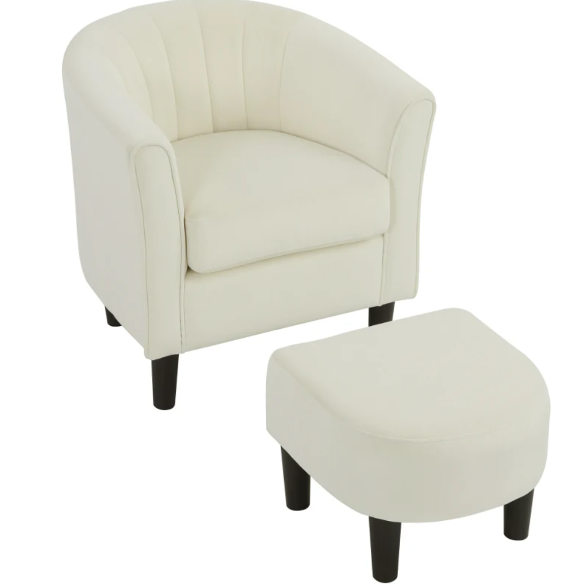 Accent Chair Modern Upholstered Living Room Chair with Ottoman