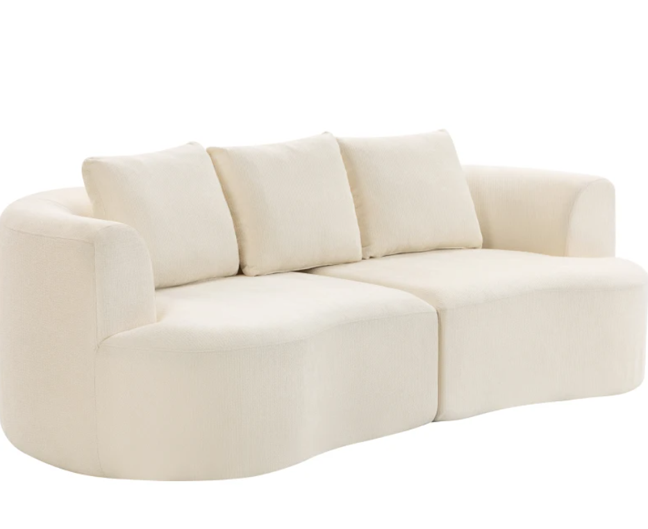102" Chenille Boneless Couch with Wide Seat