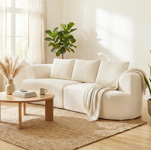 102" Chenille Boneless Couch with Wide Seat