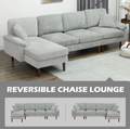 L-Shape Sofa, Modern Sectional Couch with Changeable Chaise Lounge