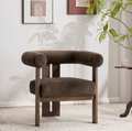 Velvet Round Arm Accent Chair