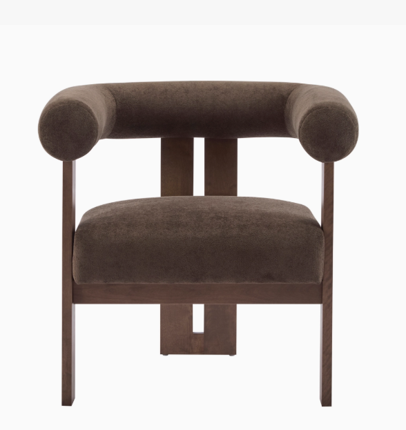 Velvet Round Arm Accent Chair