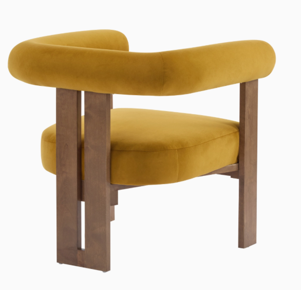 Velvet Round Arm Accent Chair